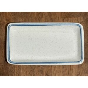 Mikasa Cordon Bleu Butter Dish Bottom Replacement White with A Blue Band